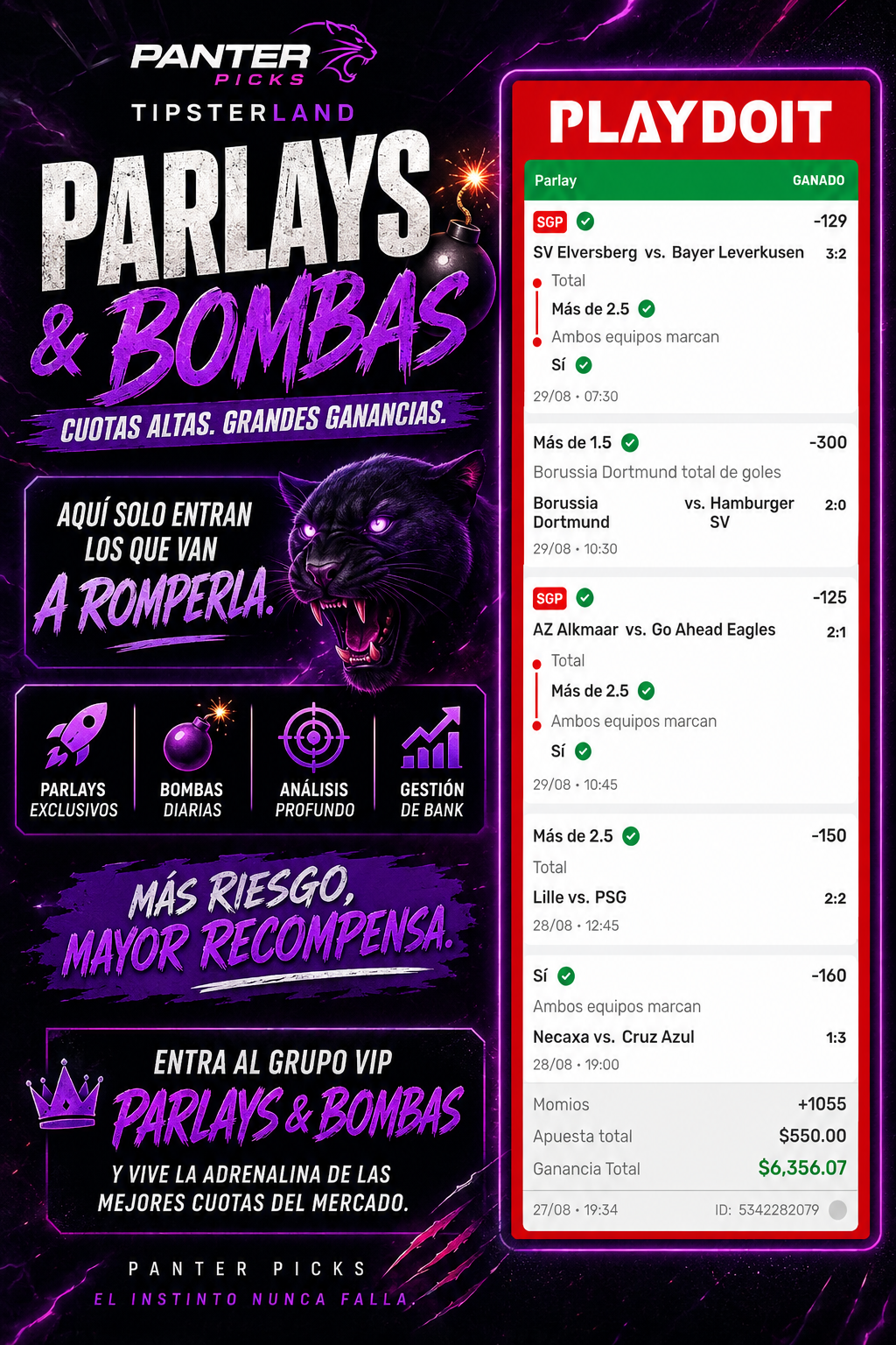 🔥 PARLAYS & BOMBAS 💣