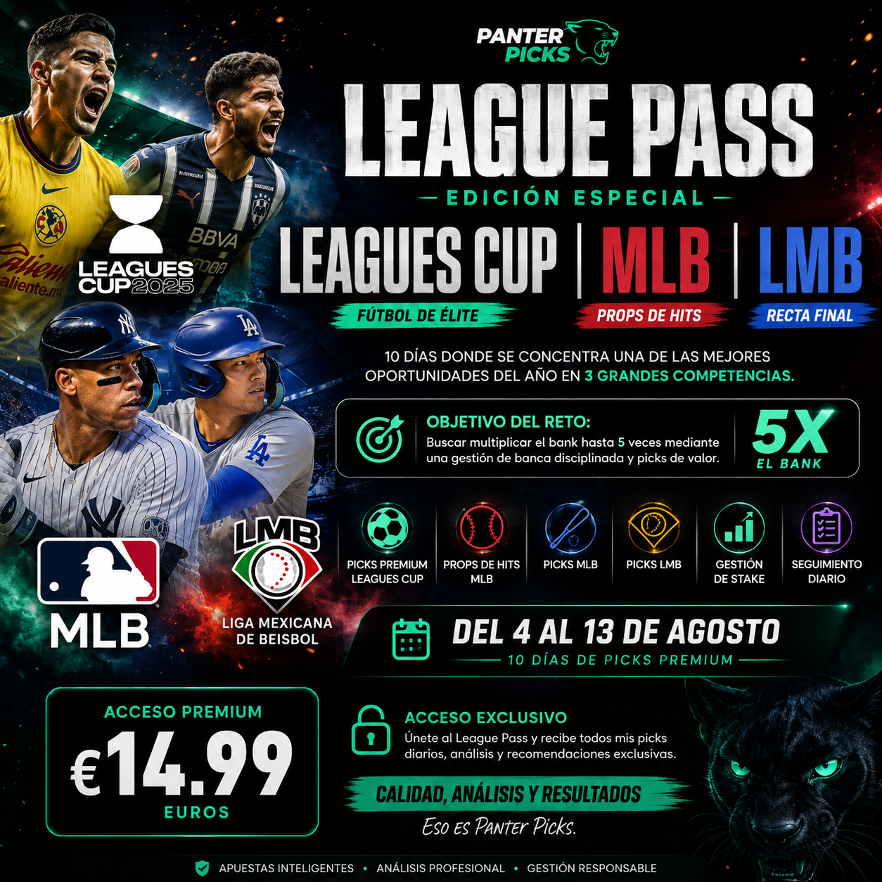 🚀 RETO 5X | Leagues Cup & MLB + LMB